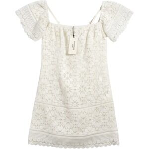 Solitaire Swim White Lace Dress S Off Shoulder Crochet Coverup Resort Romatic
